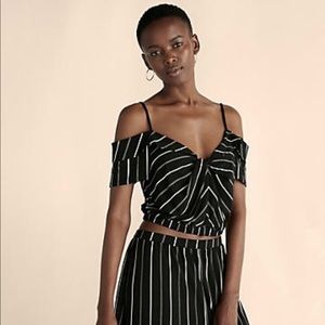 Express Striped Banded Hem Top